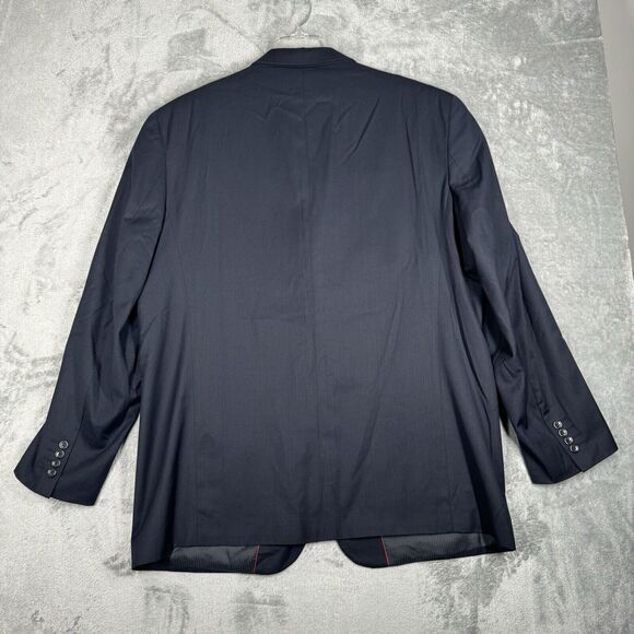 Vinci Blazer Mens 48L‎ Gray Suit Jacket Neutral Preppy Business Wedding Groom - Picture 3 of 9